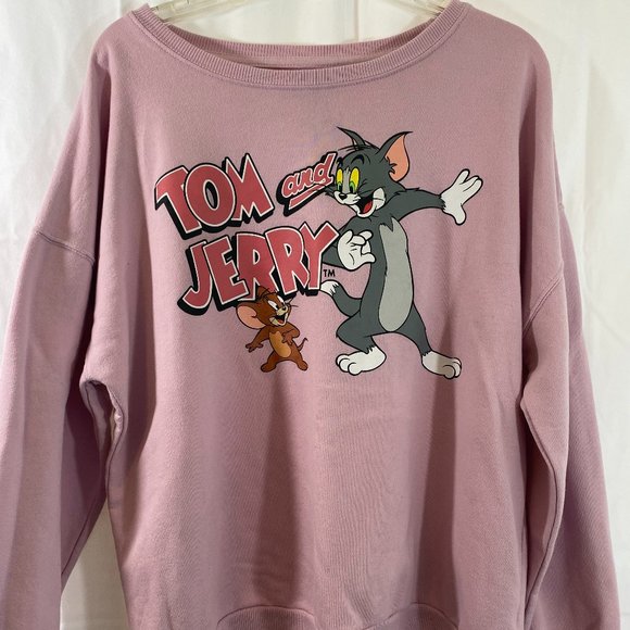 Tom and Jerry Pink Long Sleeve Pullover Sweatshirt EUC Women's Size XXL - Picture 11 of 12